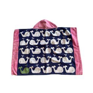Pottery Barn Kids Whale Print Baby Hooded Towel